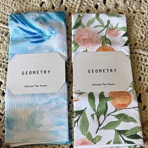 Geometry Kitchen Tea Towels Set lot of 2